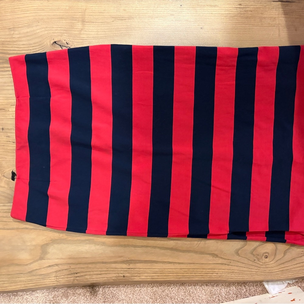 J. Crew Red and Navy Skirt
